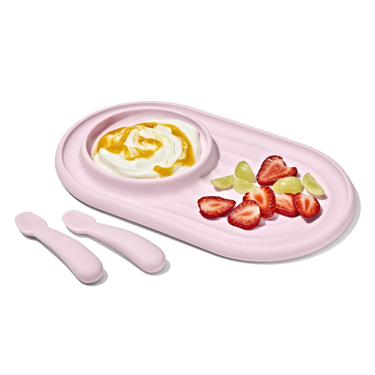 textured-suction-plate-and-spoons-set-3-piece-f7 tot_61177300_developmental-plate-2-spoon-set-blossom_apdp_00_main.jpeg